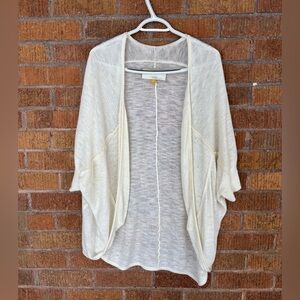 Anthropologie Leifsdottir Linen Blend Texture Dolman Shrug Wrap Cardigan M Ivory